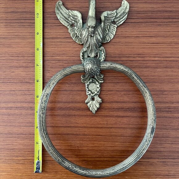 Vintage Brass Eagle Towel Ring - Picture 3 of 4